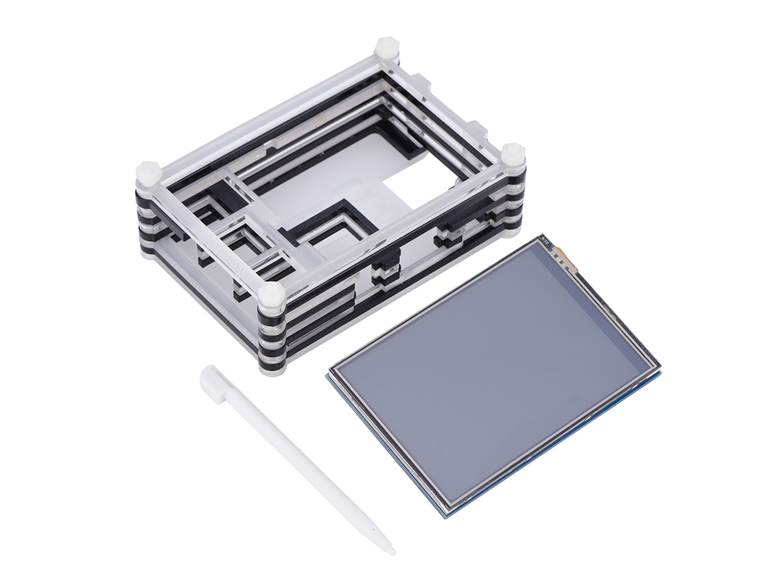 Monitor táctil LCD HD de 3,5 pulgadas (compatible con Raspberry Pi 3, acrílico de nueve capas)