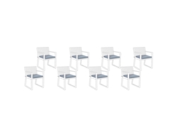 Conjunto de 8 cojines de asiento BELIANI Sassari de Poliéster Azul 46x46x5
