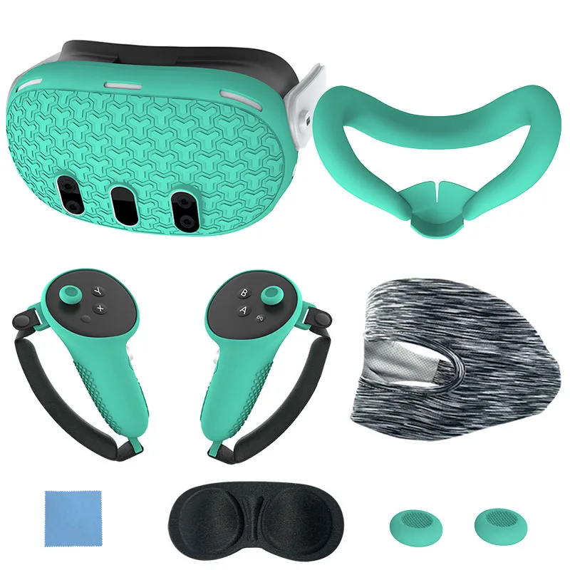 Juego De 7 Accesorios, Funda Protectora Suave Para Realidad Virtual, Estilo Y (verde)