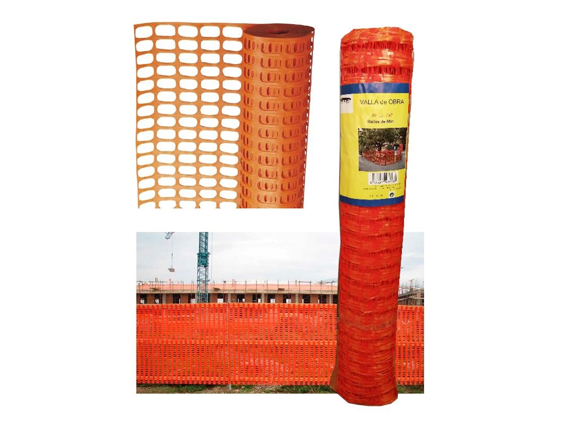 Señalización de obra en malla Pluvia. Naranja Reforzada 80 Gr 1 00M X 50M SIFER
