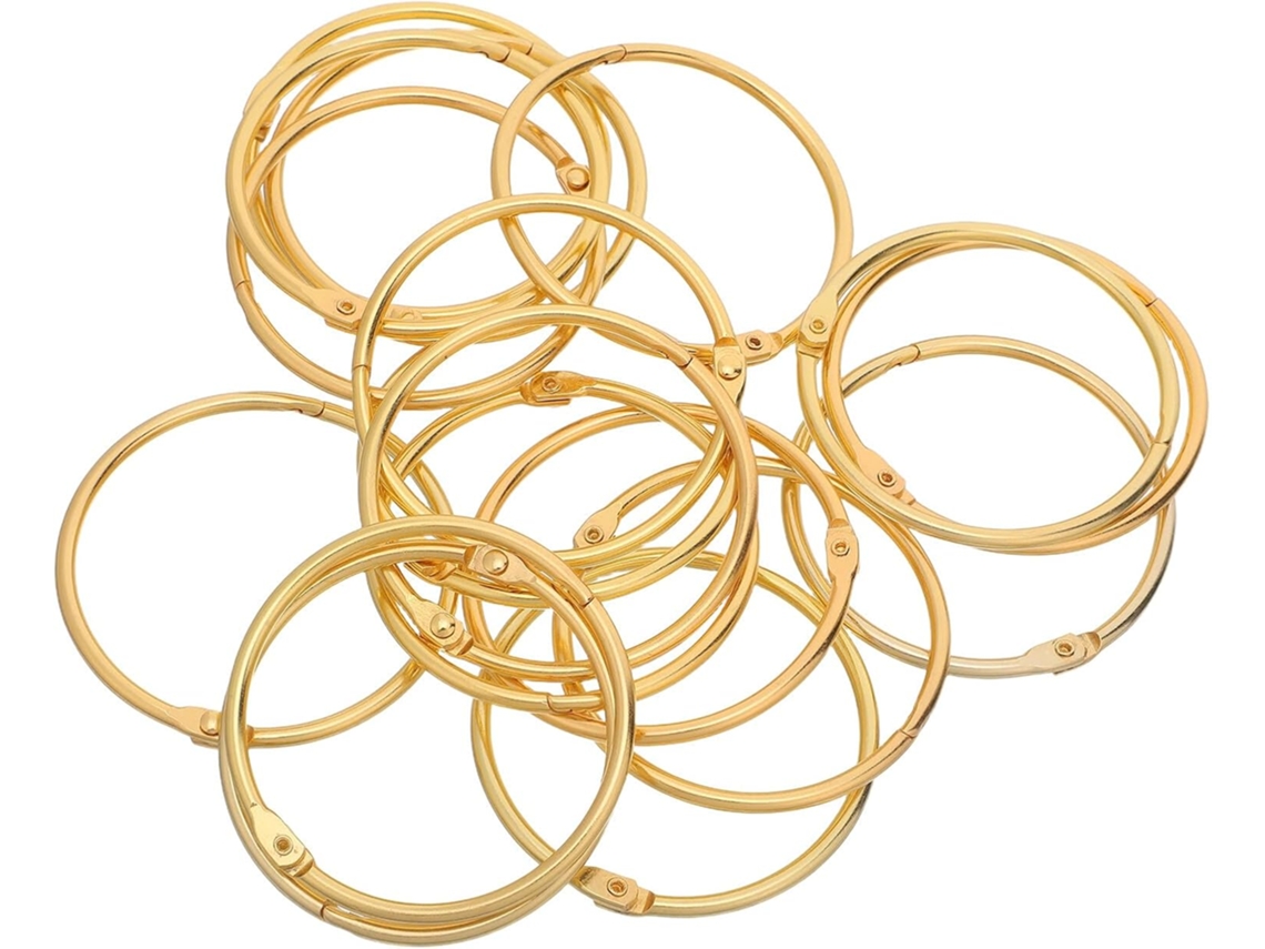 Anillas Metálicas Chapadas En Oro Para Archivadores, 48 Unidades, 50 Mm De Diámetro Interior, Anillas Para Fichas.