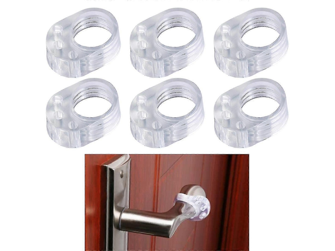 Protector De Pared Para Manillares De Puerta, Transparente Suave Pequeño, Paquete De 6 Piezas
