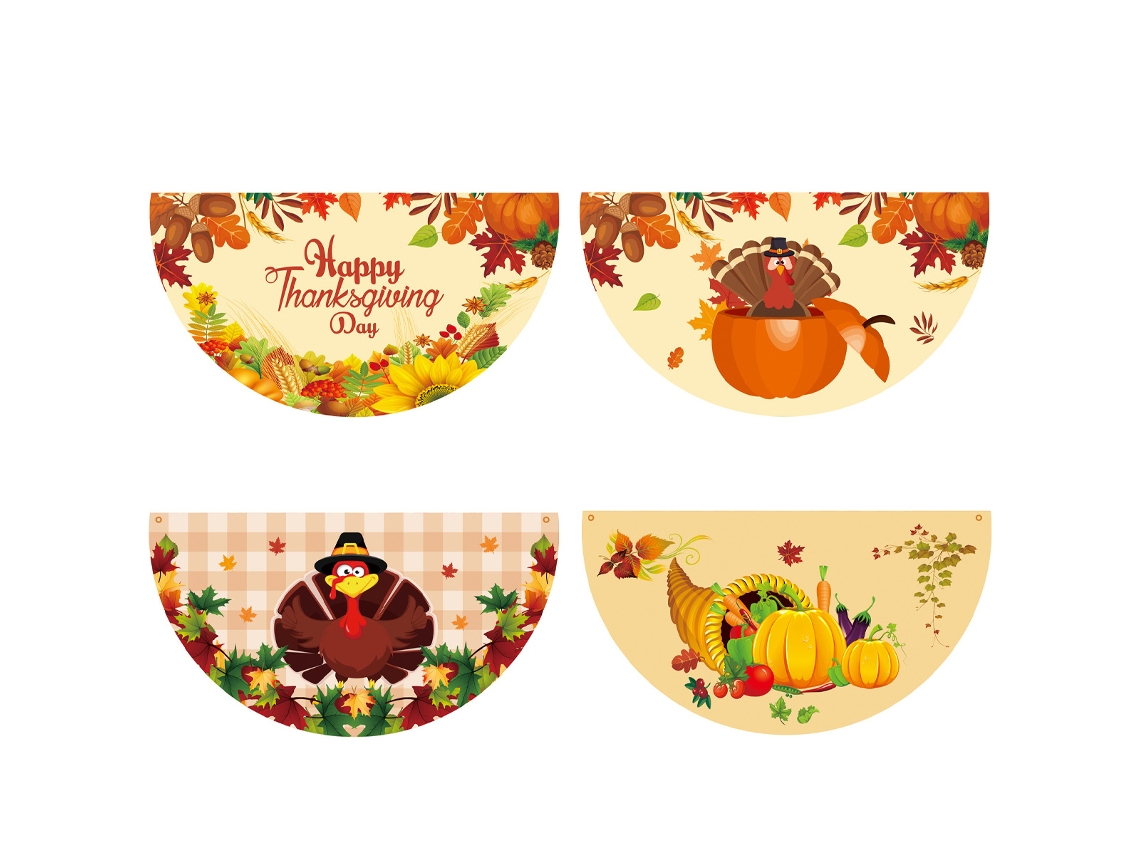 Banner de fiesta de Acción de Gracias, decoración en forma de abanico, temática de otoño NEVEANCE