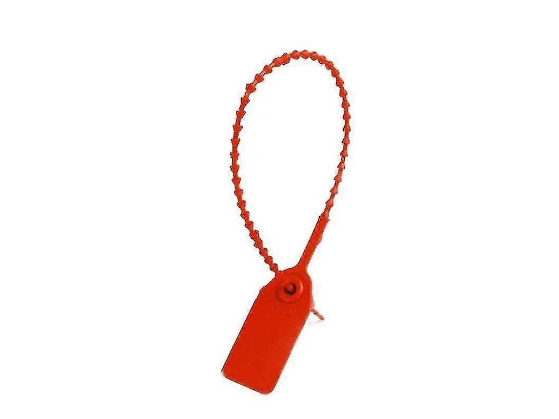 100 Sellos De Seguridad De Plastico Autobloqueantes Con Numeros Laser Para Extintores Camiones Cables Y Paquetes Rojo
