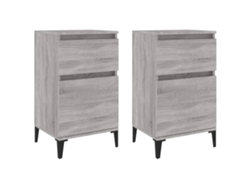 Maison Exclusive - Mesitas De Noche 2 Uds Color Gris Sonoma 40x35x70 Cm