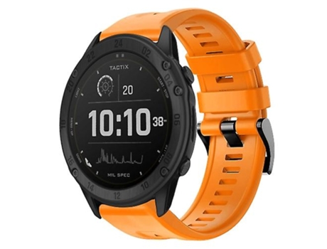 Correa De Reloj Inteligente Para Garmin Tactix Delta, Hebilla De Metal, Correa De Reloj De Silicona Naranja De Color Sólido VENISYMLIS