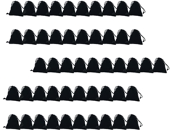 Juego 50 Bolsitas Terciopelo Negro Almacenamiento Práctico Joyas Objetos Pequeños Ligeras Portátiles Cierre