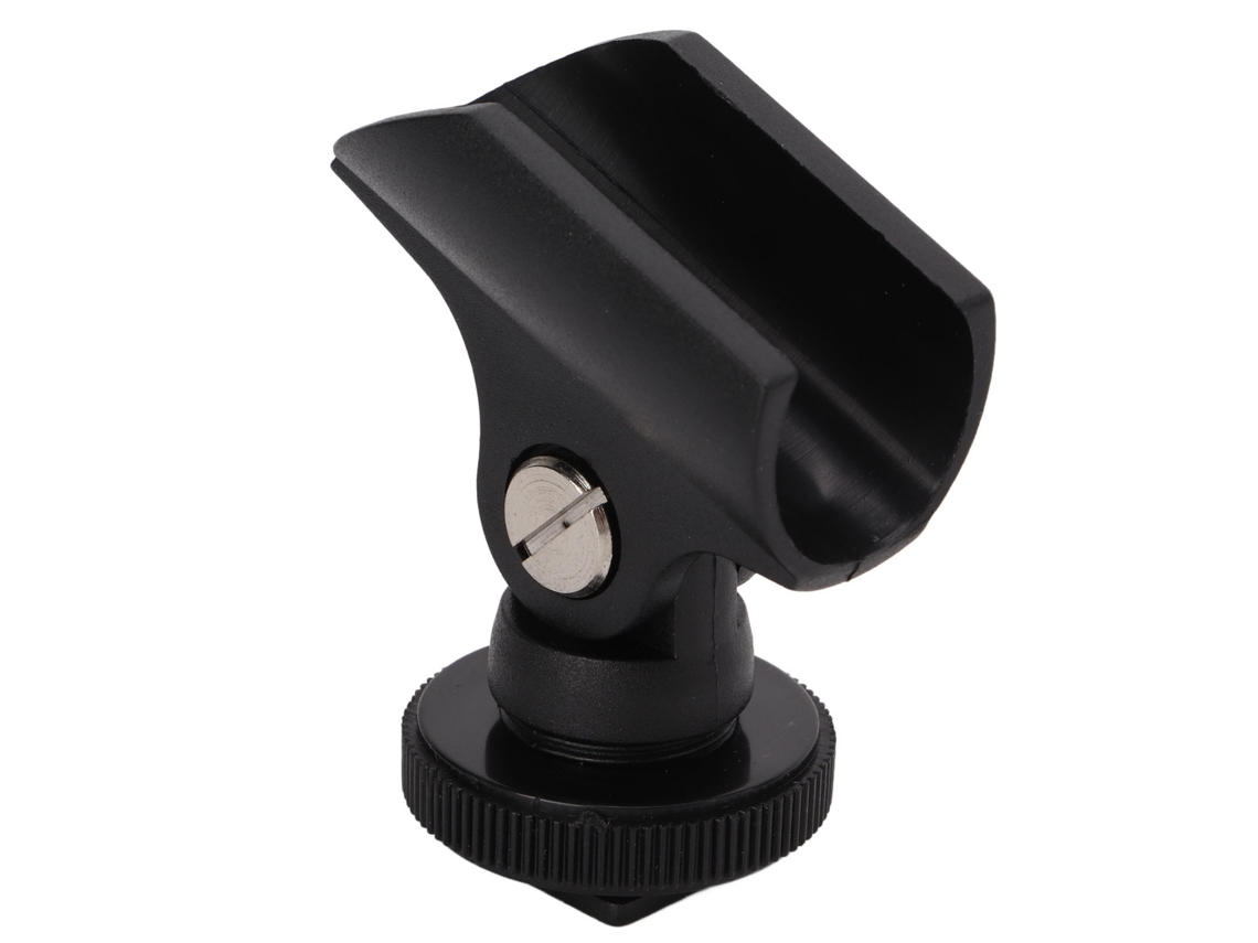Montura de clip para micrófono de 0,75" con zapata y orificio para tornillo de 1/4" para cámara DSLR