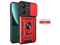 Adequado Para Capas De Celular Redmi Com Fivela Magnética Para Carro, Evitando Qvermelho shunjia Push Window - Redmi 13c 4g Internacional (furo Fino