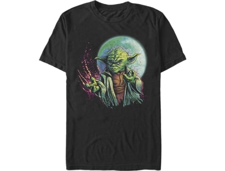 Camiseta Unisexo DEEPSTONE Jedi Master Yoda Star Wars Negro (XXXL)