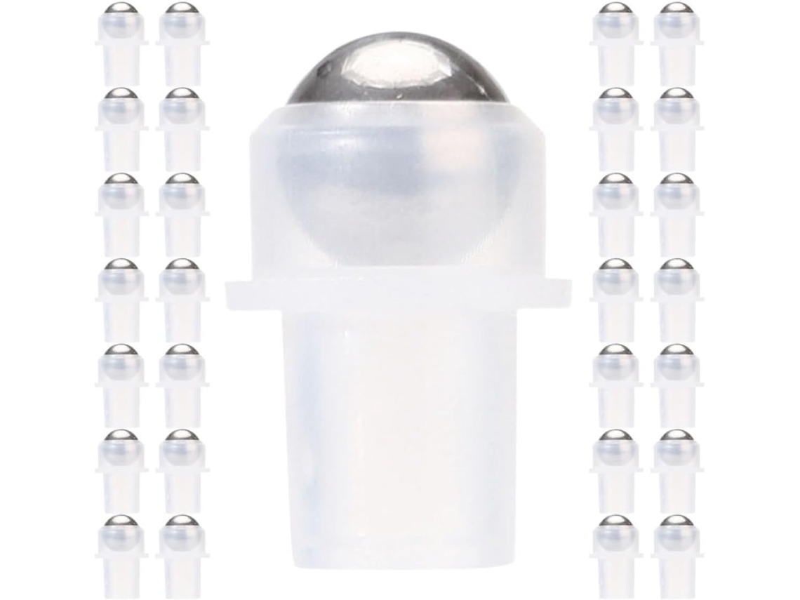 Lot De 30 Frascos Roll-on Recargables 16 Dents En Plástico Pe Transparent Avec Billes