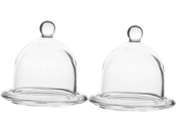 Cúpula Transparente Para Bolo De 2 Peças Com Tampa, Suporte Para Exibição De Bolos