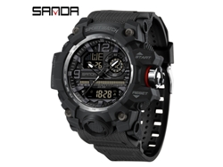 Reloj Electrónico De Moda (totalmente Negro para Hombre) Con Acabado Luminoso, Resistente Al Agua, A Prueba De Golpes Y Con Alarma.