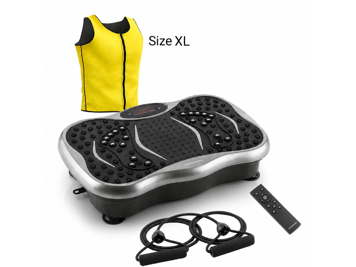 Pack Plataforma Vibratoria Con Altavoz, Bandas Elásticas Y Mando A Distancia Y Chaleco Sauna Hombre Xl Innovagoods