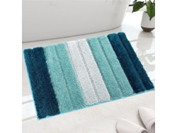 2026-alfombra De Baño Linjou Fluffy Stripe Gradient, Antideslizante Ultra Suave, Lavable A Máquina (azul Marino Y Azul)