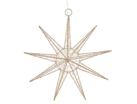 Estrella de navidad colgante con 30 LEDs dorado copo nieve decoración navideña