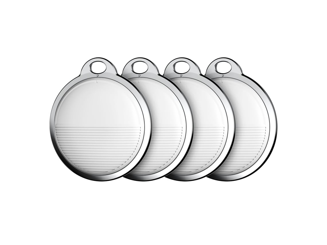 Localizador de objetos con alertas sonoras, aplicable a llaves, carteras, equipaje, mascotas, negro/plateado, 4 unidades* ZYBLSSBB