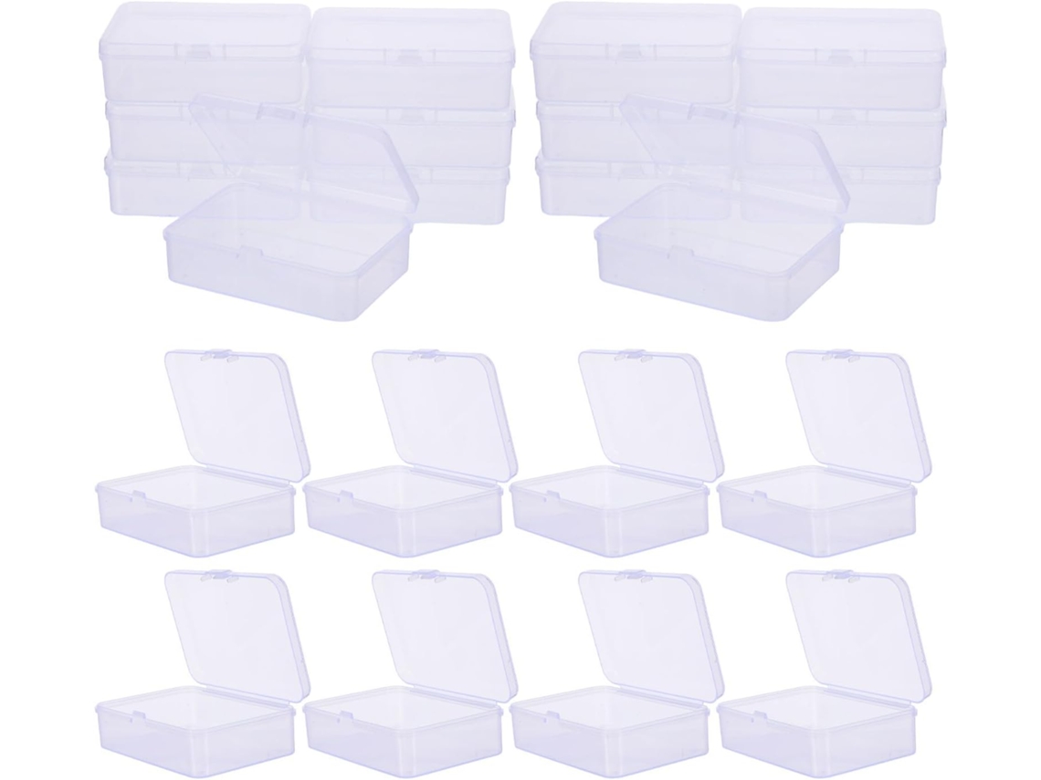 Nuobesty Juego De 30 Cajas De Almacenamiento Rectangulares Transparentes De Plástico Pp, 8,5 X 6 X 2,5 Cm