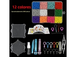 Kit de Miçangas para Montar , Incluindo Miçangas Mágicas Criativas Feitas com Água e um Tabuleiro de Quebra cabeça. MDUG (12 Cores 2000 Peças)