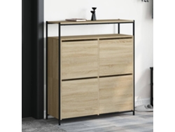 Mueble Zapatero | Armario Zapatero 4 Cajones Abatibles Roble Sonoma 100x34x112 Cm
