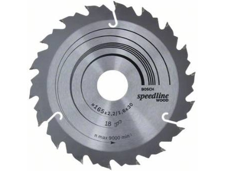 Disco de Sierra Circular BOSCH Speedline Madera 165x30x2.2 mm - 18