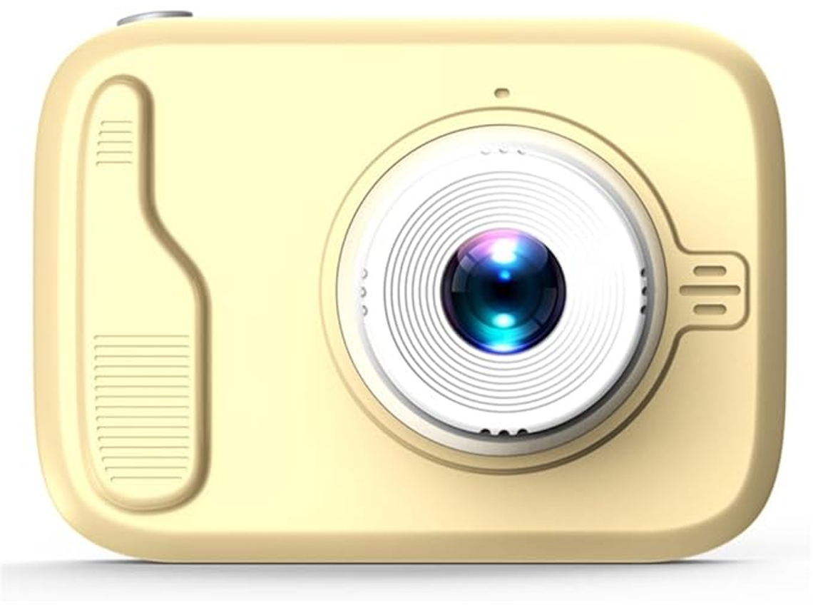 Cámara digital para niños de 20 millones de píxeles HD con enfoque automático y doble lente, color amarillo