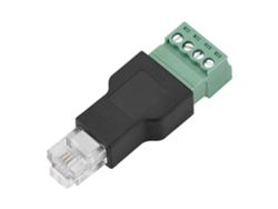 Adaptador de conector Ethernet RJ11 6P4C macho a terminal de tornillo de 4 pines