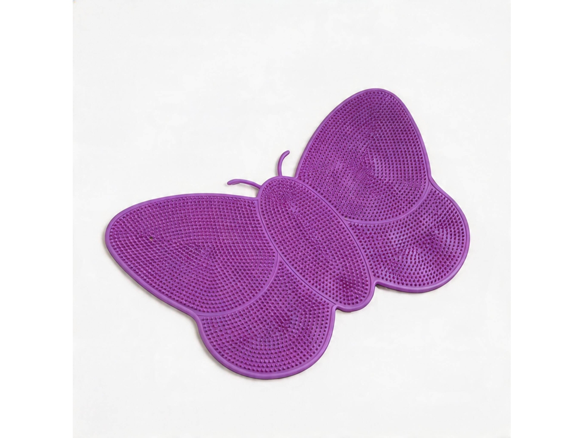 Alfombrilla antideslizante para baño con diseño de mariposa, 35x53cm (morada) Czhhmart