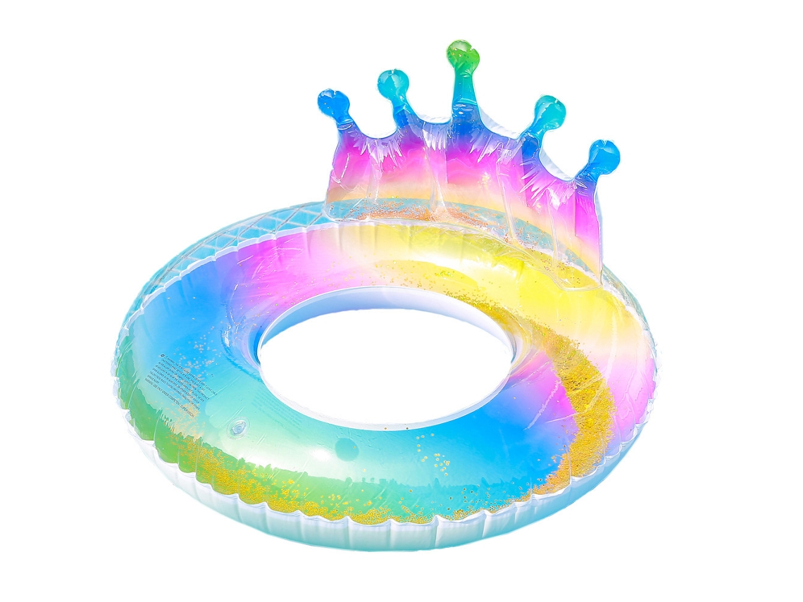 Anillo flotante inflable para adultos con lentejuelas gruesas y forma de sirena