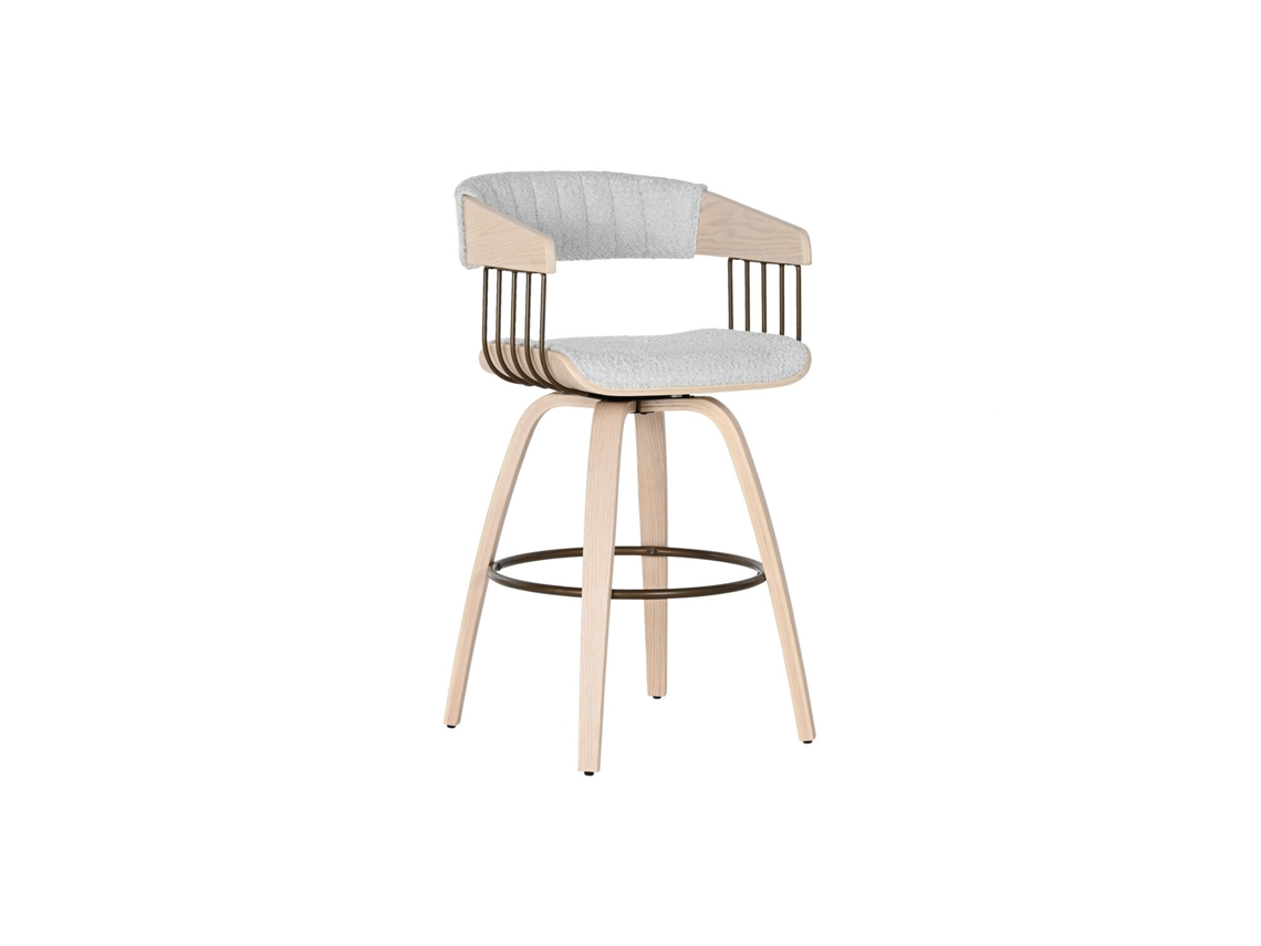 Silla Madera Poliester Gris 51x55x76,5cm