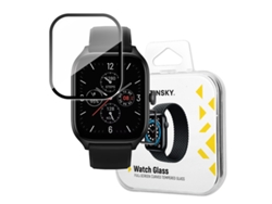 Protector de vidrio templado 9H de pantalla completa con marco para Xiaomi Amazfit GTS 4 - negro WOZINSKY