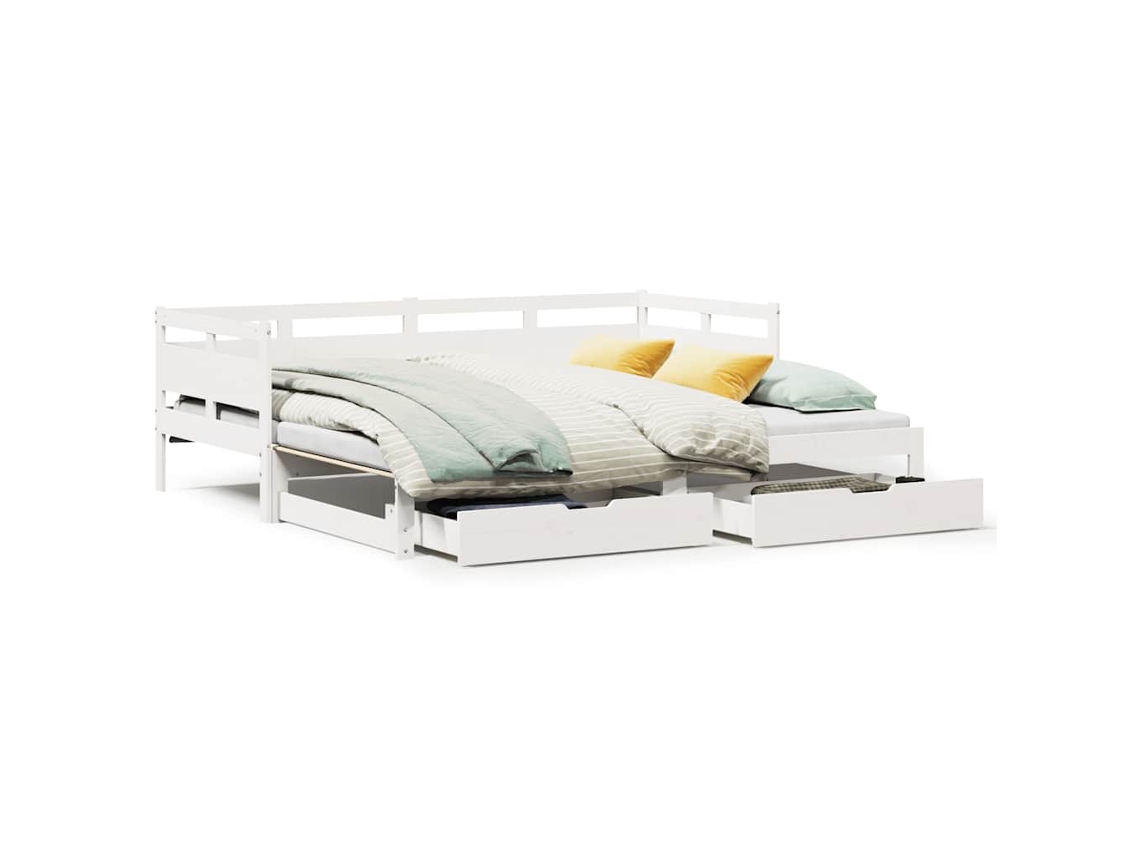 Maison Exclusive - Sofá Cama Nido Con Cajones Sin Colchón Blanco 90x200 Cm