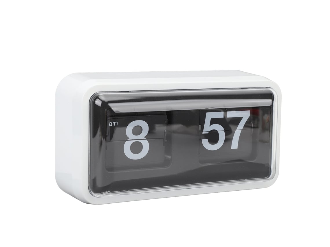 2026-reloj De Mesa Retro Flip Mecánico Estilo Innovador Con Cubierta Clara Para Decoración De Hogar Y Oficina Blanco