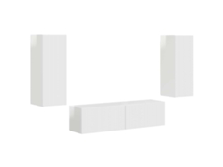 Conjunto de mueble de TV de 2 piezas, blanco brillante, MAISON EXCLUSIVE