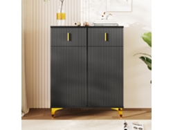 Aparador moderno con 2 puertas y estantes ajustables y 2 cajones en estilo negro