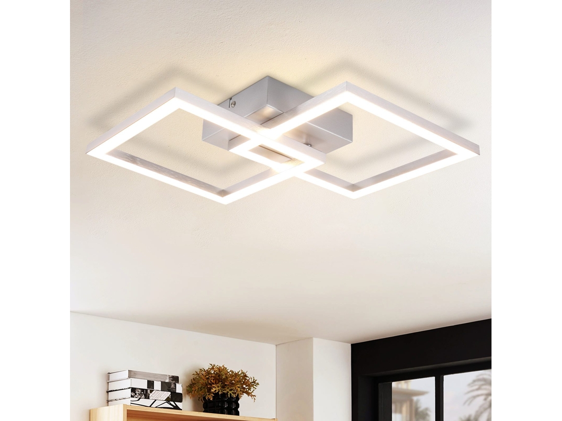 Zmh Lámpara De Techo Led Moderna Plateada De 24 W Para Dormitorio Y Sala De Estar