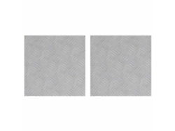 Losa cuadrada escalonada 2 piezas Plata 40 x 40 cm Aluminio EXCLUSIVO MAISON