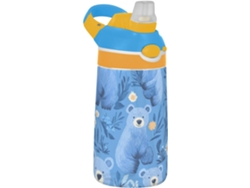 Botella de agua portátil de Tritan con tapa de pajita, diseño de oso | Sin marca