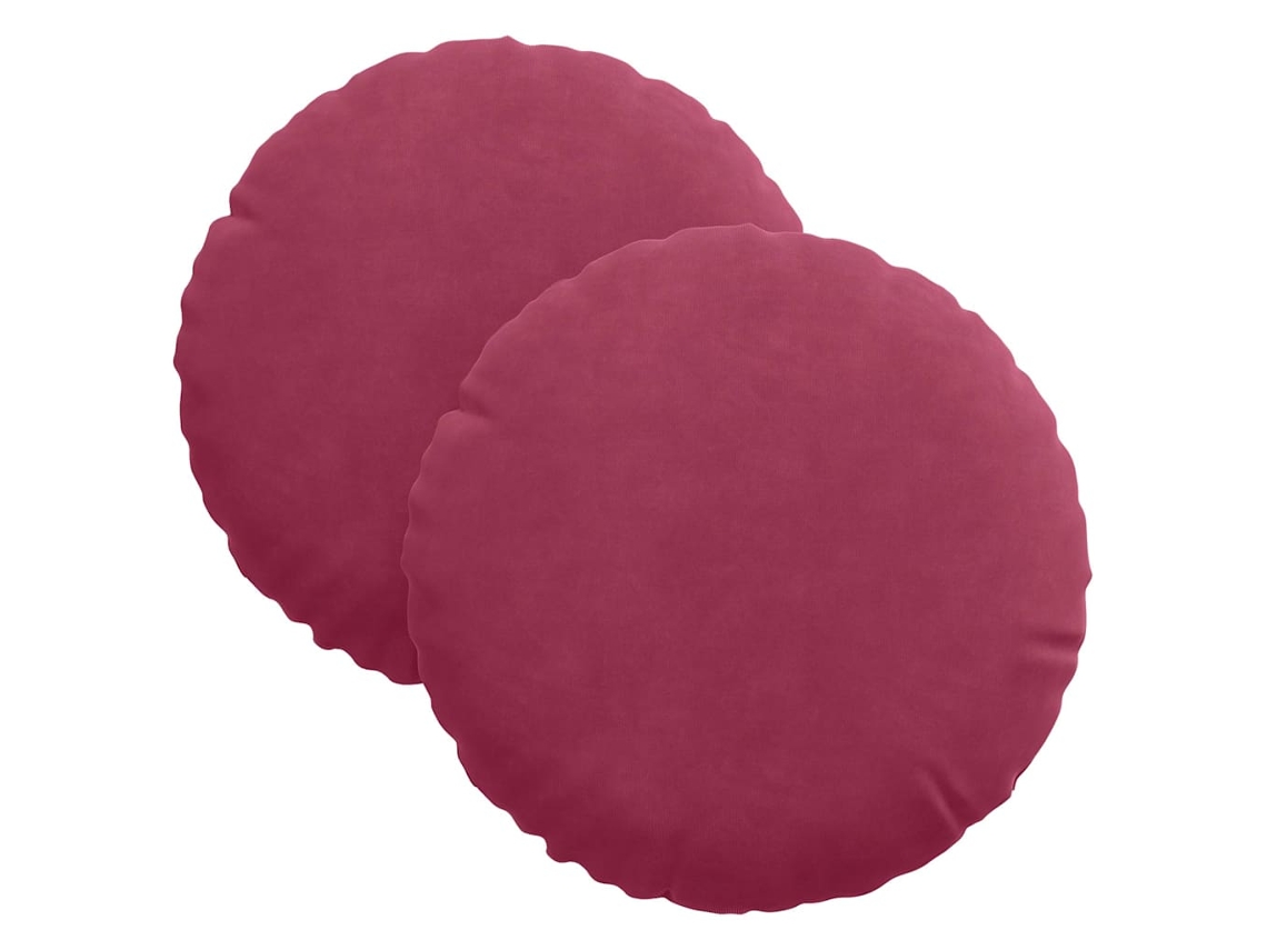 Cojines para asiento, 2 unidades, color rojo vino, Ø 40 x 13 cm, terciopelo HARLANV1
