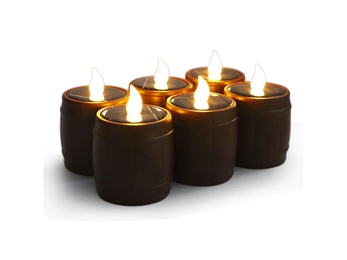 6 Velas Solares Recargables E Impermeables Para Ventanas Con Luz Led Intermitente Para Uso Exterior.