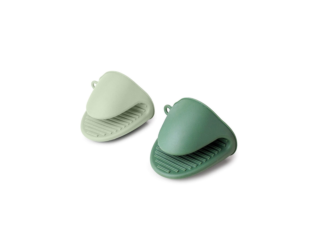 Manopla para Horno IBILI Verde Silicona 8,5 cm (2 Unidades)
