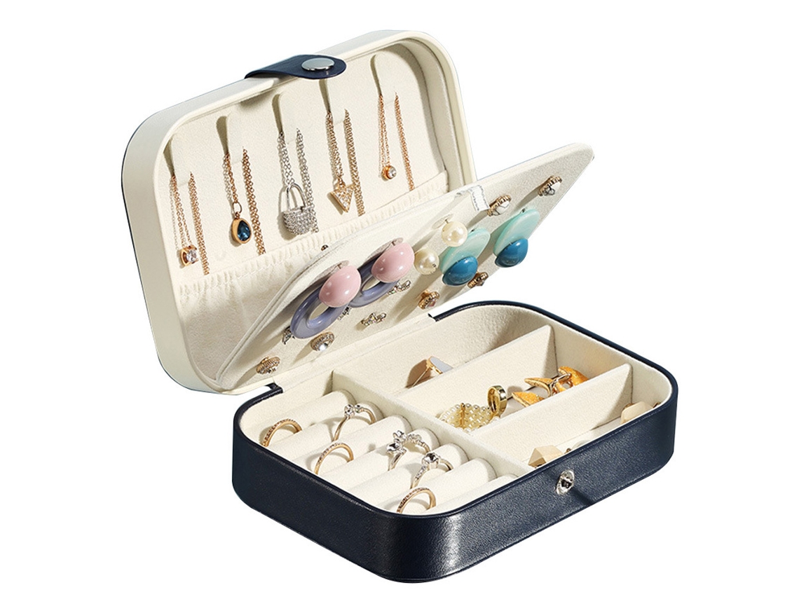 Caja de joyas de cuero pequeña y portátil para viajes Kofihety