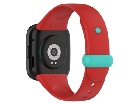 Correa de Silicona con hebilla de botón para Xiaomi Redmi Watch 3 - rojo/cian