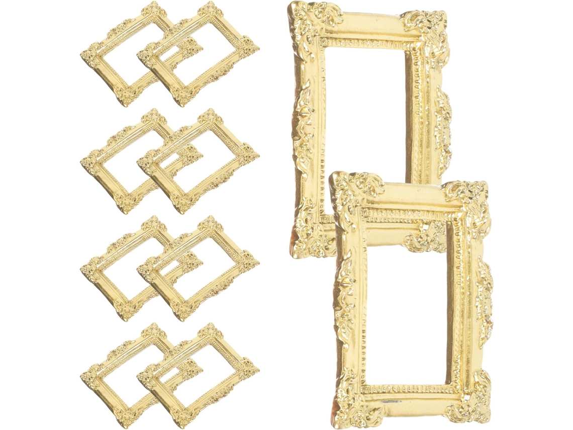 10 Marcos Fotos Retro Resina Dorada Resistentes Elegantes Decorar Fundas Teléfono Pequeños Objetos Decorativos