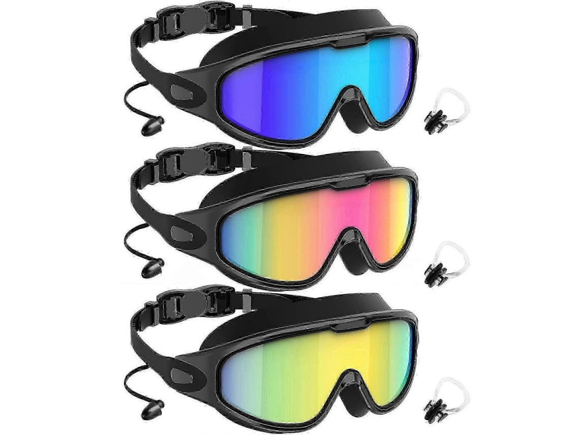 Gafas De Natación Para Adultos: Amplio Campo De Visión Con Protección Uv400, Antivaho, A Prueba De Fugas, Compatibles Con Hombres Y Mujeres. Paquete D