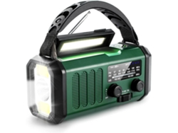 Radio solar, 10 000 mAh/37 000 MWh, radio meteorológica NOAA, radio de manivela con AM/FM, color verde militar Eifson