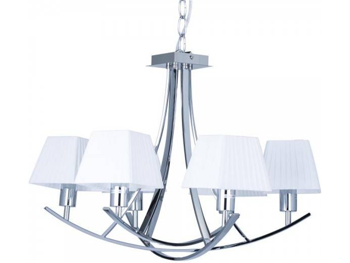 Lámpara de Suspensión FABRILAMP Indiana (Plateado - E14 - 6 x 40 W - Metal)