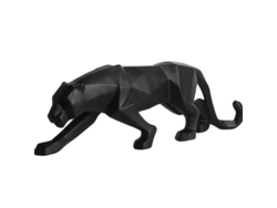 2026-adorno De Escultura De Pantera Leopardo Geométrico Moderno Resina Negro Grande 44cm Para Hogar Oficina Tienda
