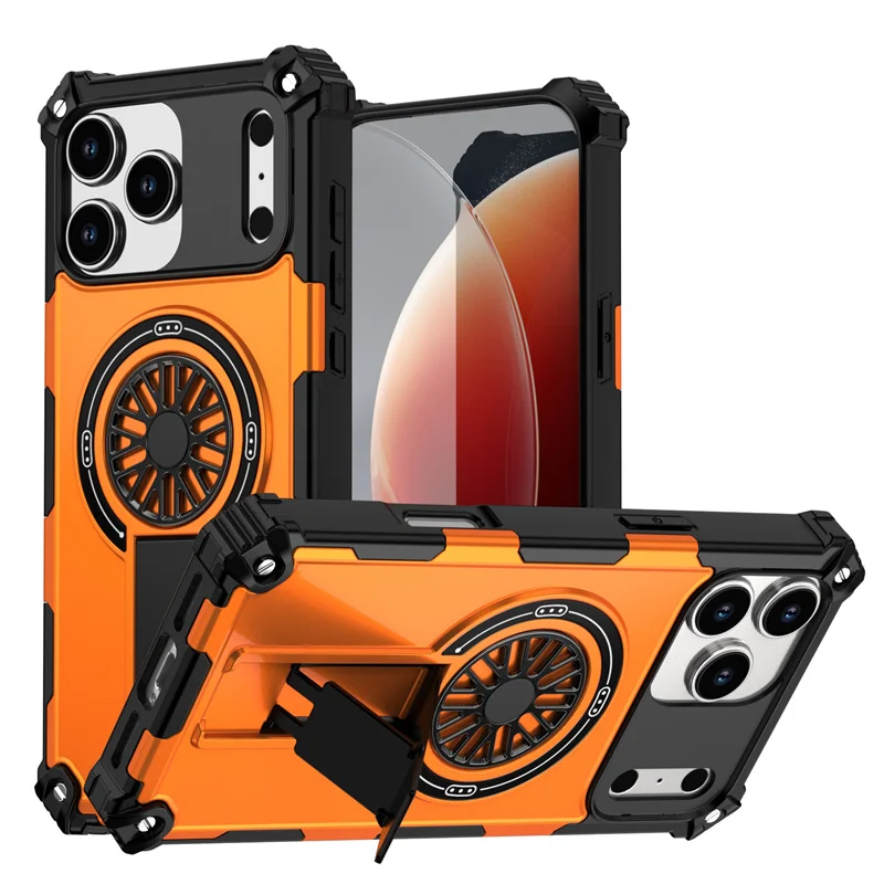 (naranja, Iphone 16e) Funda Protectora Reforzada, Compatible Con Carga Inalámbrica Magnética, A Prueba De Caídas.