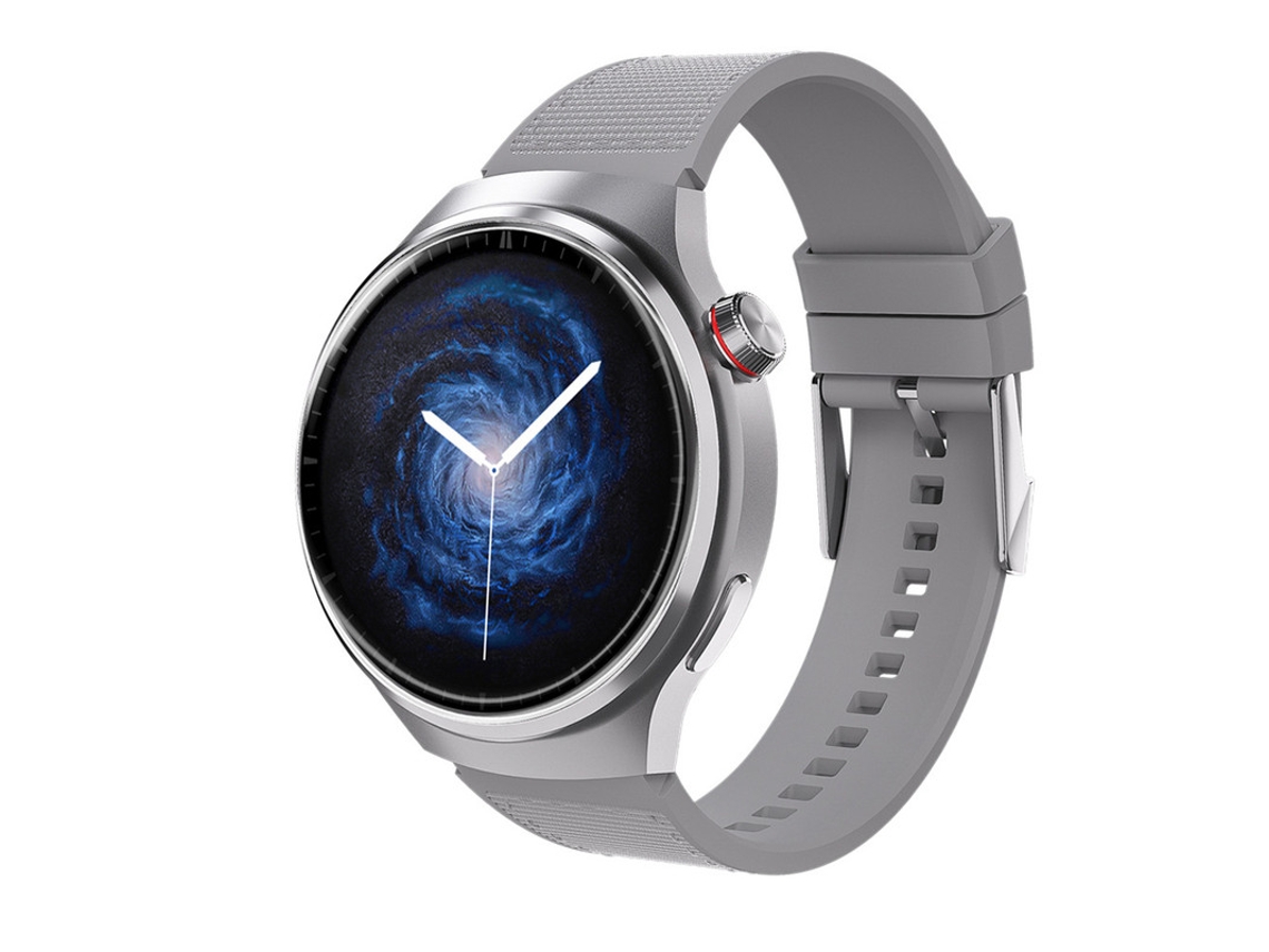 Reloj inteligente Yizhood plateado con pantalla curva grande de 1,5 pulgadas y 7 días de duración de batería.